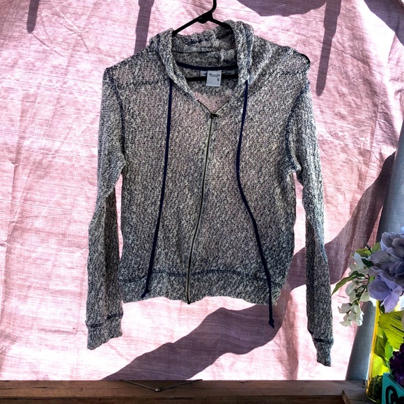 American Rag white grey zip up sweater - Picture 1 of 5